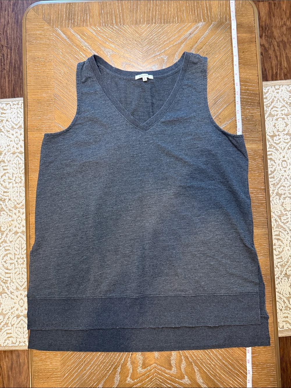 Z Supply Charcoal Gray V-Neck Sleeveless Knit Tank